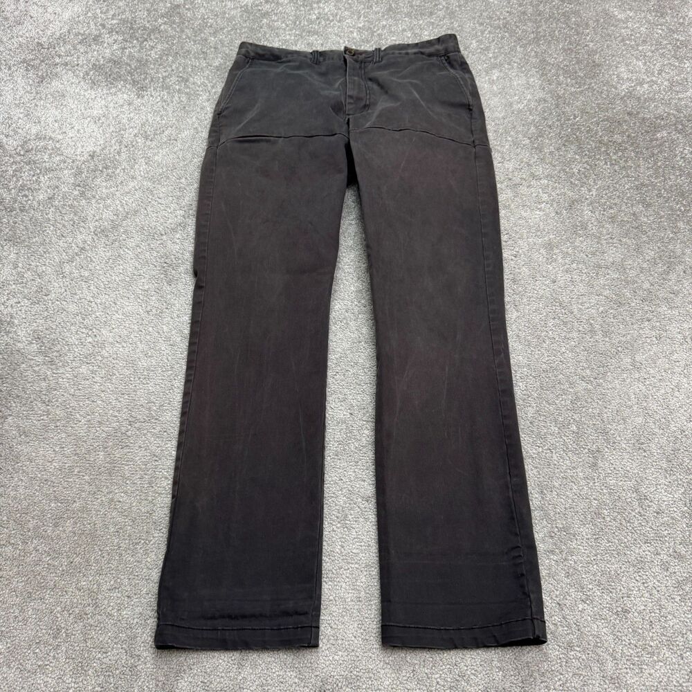 Nifty Genius Brushed Stretch Cotton Lined Pants MEns 32 Dark Gray Straight Leg